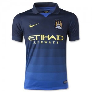 Футбольная футболка для детей Manchester City Гостевая 2014 2015 короткий рукав M (рост 128 см)