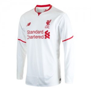 Футбольная футболка для детей Liverpool Гостевая 2015 2016 длинный рукав XL (рост 152 см)