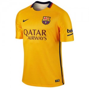 Именная футбольная футболка для детей Barcelona Paulinho Гостевая 2015 2016 короткий рукав 2XS (рост 100 см)