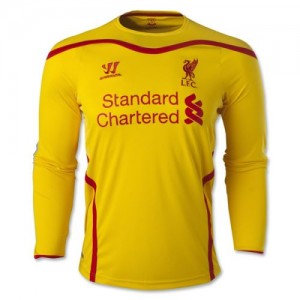 Футбольная футболка для детей Liverpool Гостевая 2014 2015 длинный рукав S (рост 116 см)