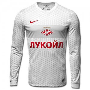 Футбольная футболка для детей Spartak Гостевая 2014 2015 длинный рукав S (рост 116 см)