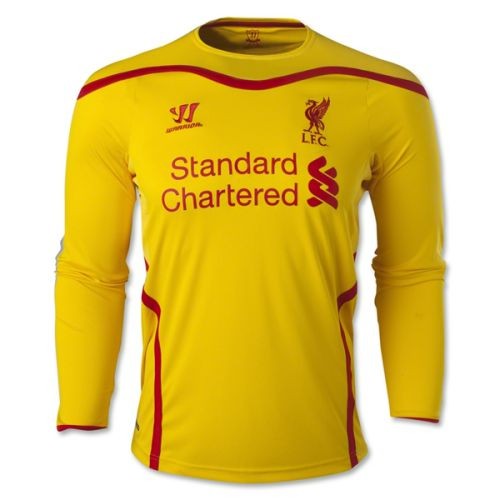 Футбольная футболка для детей Liverpool Гостевая 2014 2015 длинный рукав L (рост 140 см)
