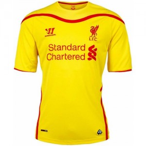 Футбольная футболка для детей Liverpool Гостевая 2014 2015 короткий рукав 2XS (рост 100 см)
