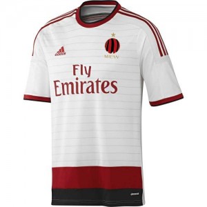 Футбольная футболка для детей Milan Гостевая 2014 2015 короткий рукав XL (рост 152 см)