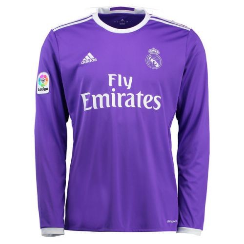 Футбольная футболка для детей Real Madrid Гостевая 2016 2017 длинный рукав 2XS (рост 100 см)