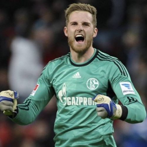 Именная вратарская футбольная футболка для детей Schalke 04 Ralf Fahrmann Гостевая 2015 2016 короткий рукав XL (рост 152 см)