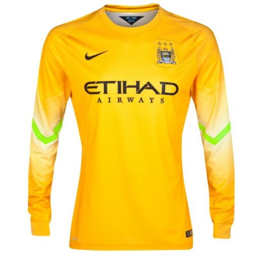 Именная вратарская футбольная футболка для детей Manchester City Ederson Гостевая 2014 2015 короткий рукав XS (рост 110 см)