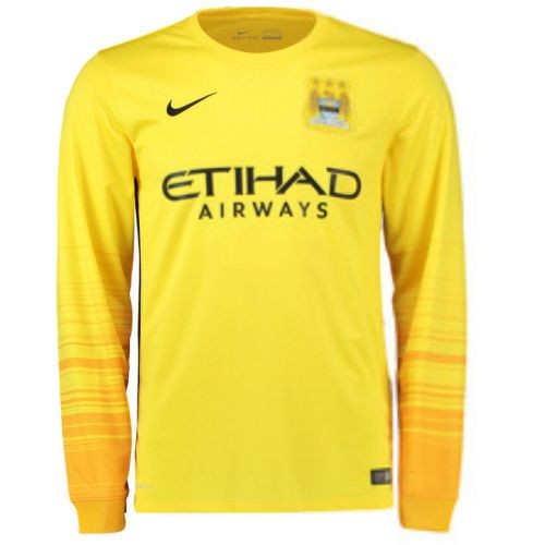 Именная вратарская футбольная футболка для детей Manchester City Ederson Гостевая 2015 2016 короткий рукав 2XS (рост 100 см)